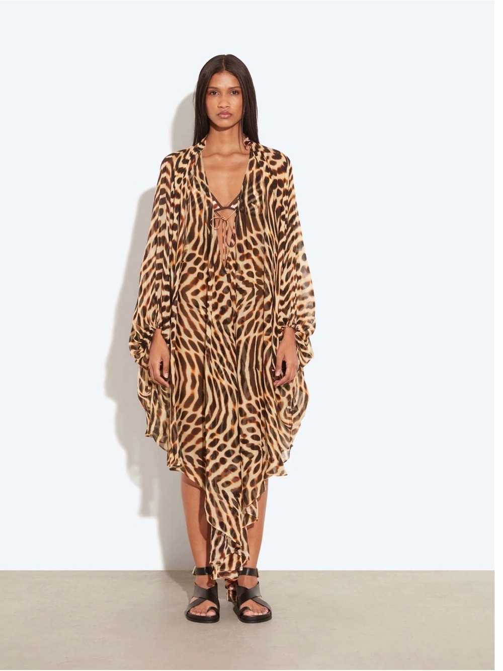 RAT & BOA JULIPA KIMONO IN LEOPARD, ONE SIZE